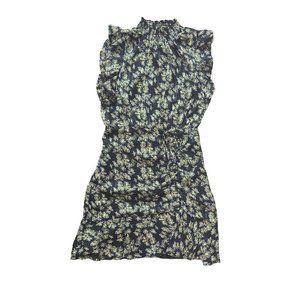 NWT Sam Edelman Chiffon Floral Smocked Neck Ruffle Dress Womens Size 2